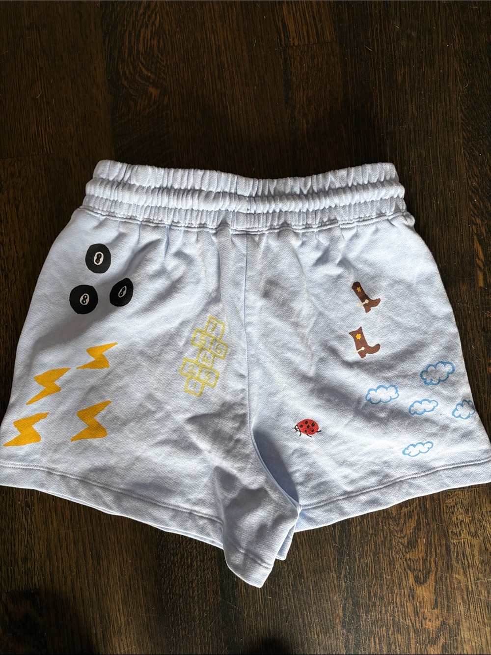 Light blue Graphic Lounge Shorts with Ladybugs & Flowers - Picture 5 of 5